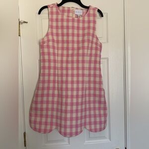 MARBLE Pink and White Checkered Mini Dress